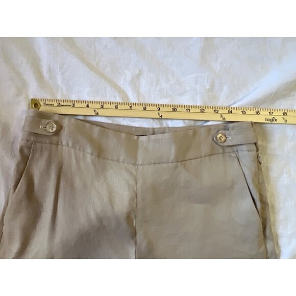 Talbots Linen Blen Pants Size 8 Tan Summer Resort Lagenlook Netural Capsle - Picture 7 of 10